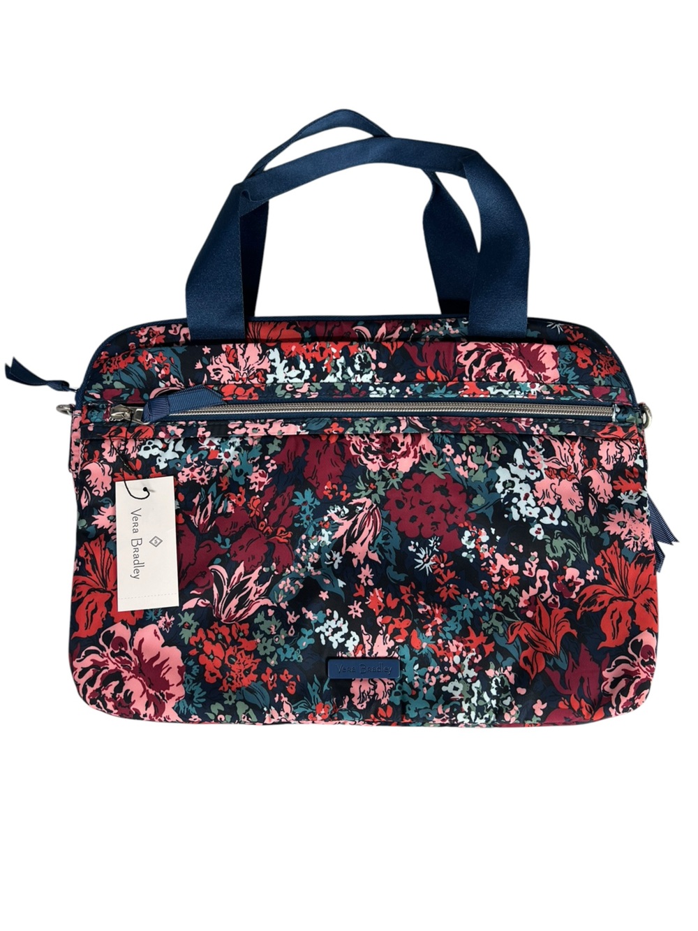 Vera Bradley Triple Compartment Slim Laptop Case Cabbage Rose Cabernet